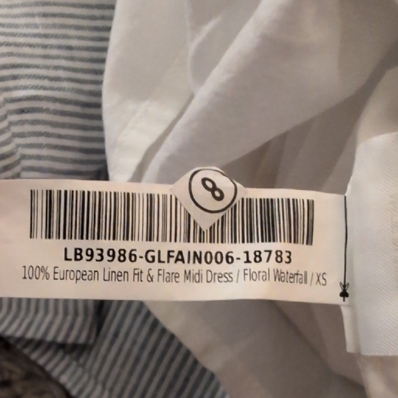 NWOT Quince Dress European Linen Fit Flare Midi Waterfall Stripe Blue XS - Picture 5 of 13